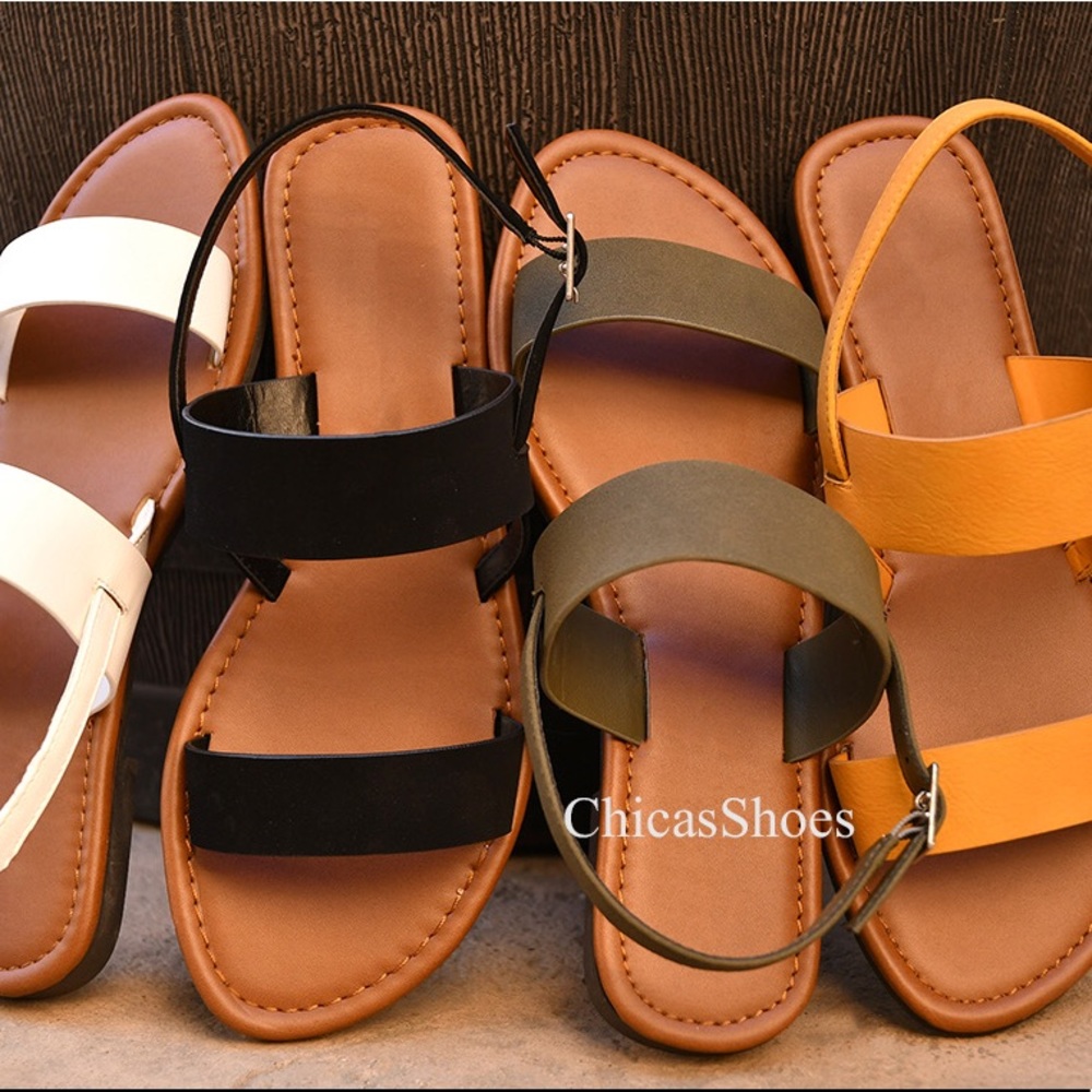 New Khaki Women’s Flat Summer Slingback Sandals